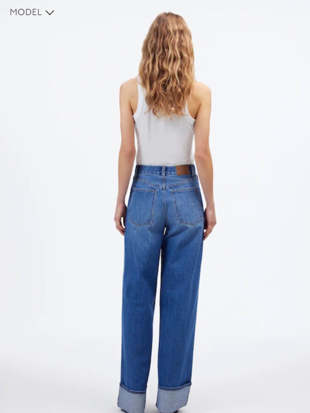 Madewell Jeans SuperWide-Leg Cuffed in Fannin Blue Rigid - Picture 3 of 12